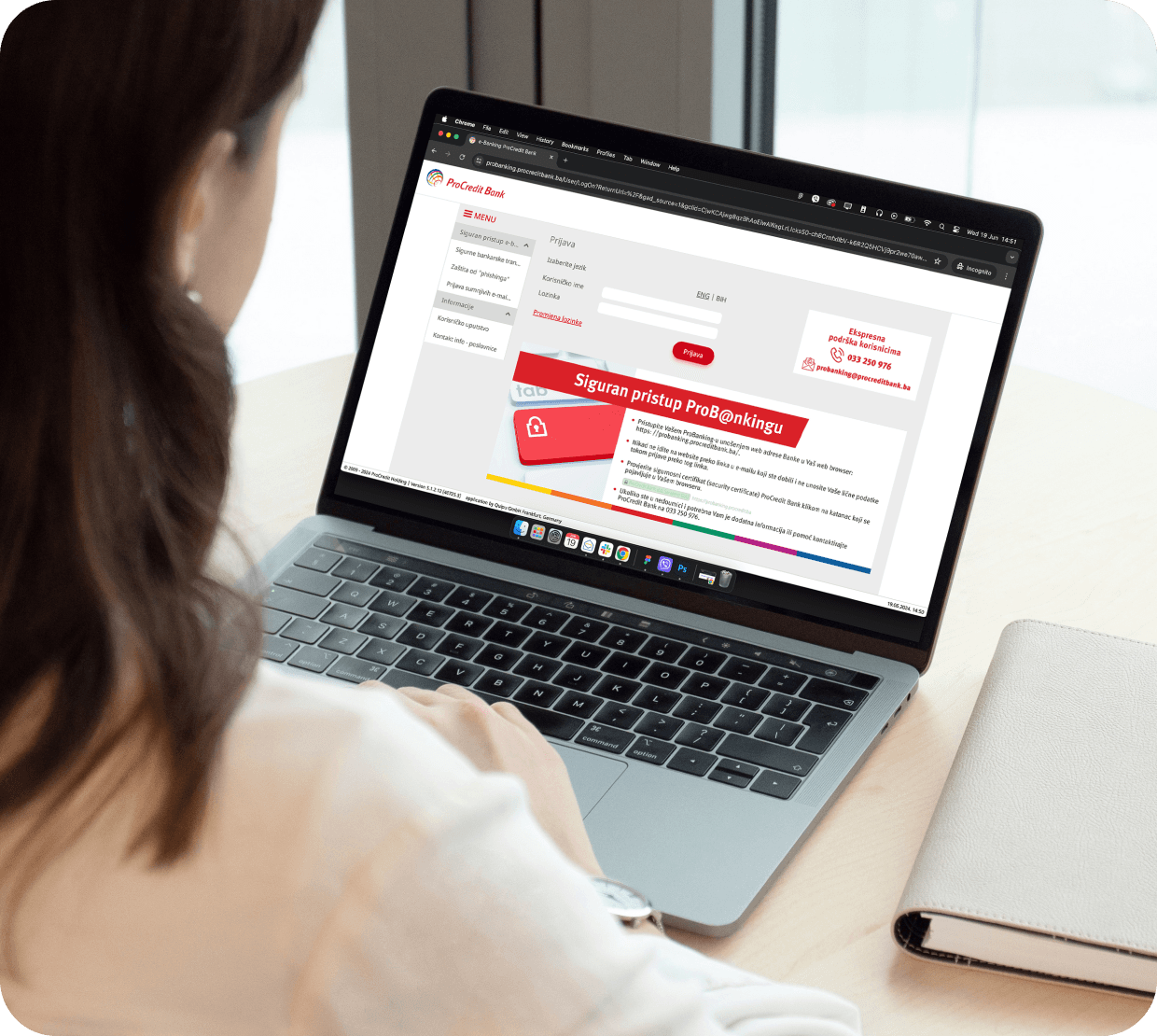 eBanking na laptopu